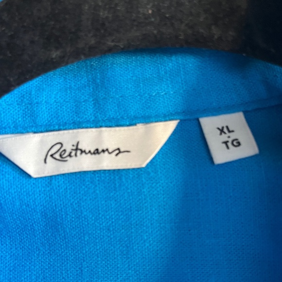 Reitmans Linen Cap Sleeve Top Blue Size XL - Picture 7 of 10